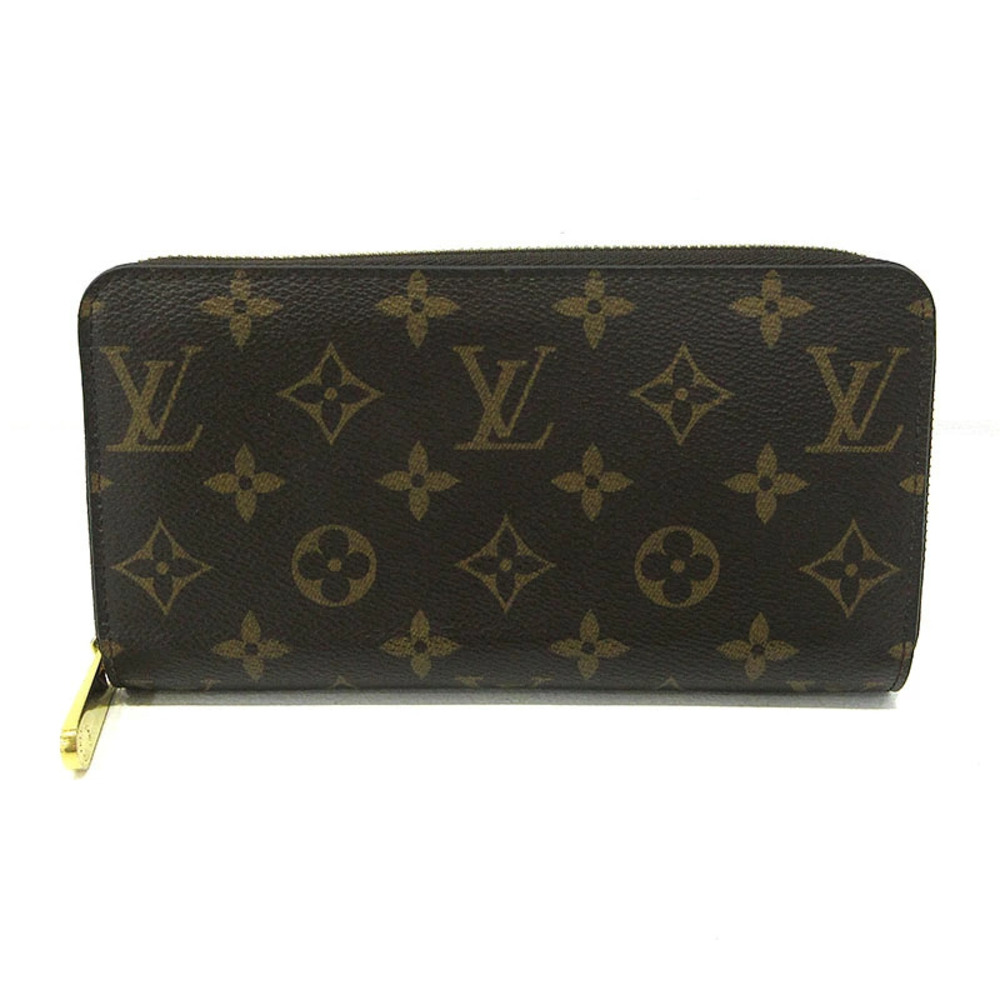 LOUIS VUITTON Monogram Zippy Wallet Round Zipper Long Brown